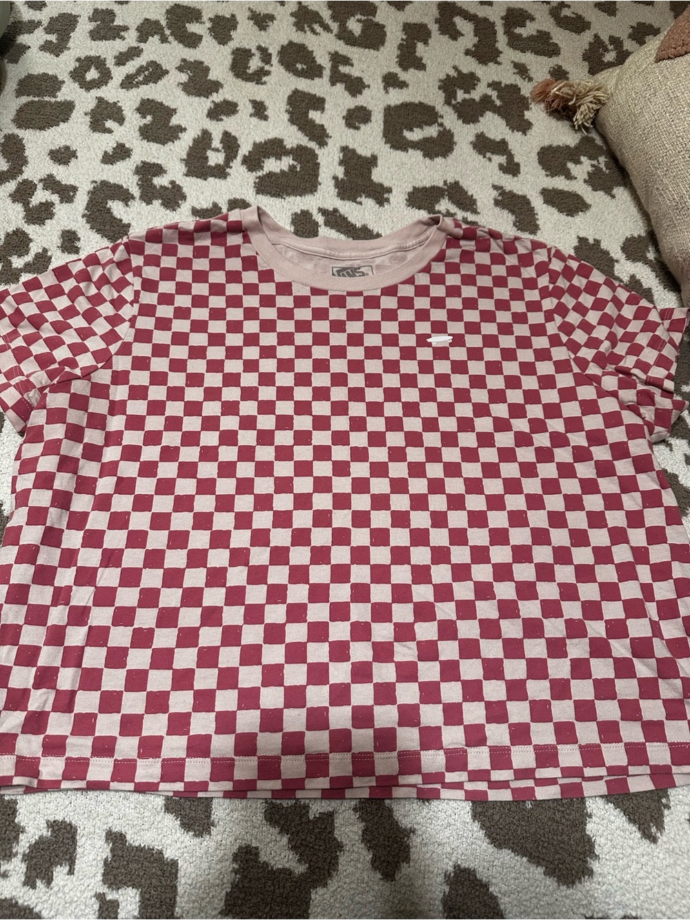 Vans Kids Checkerboard Short Sleeve Tee - Rose and Cream